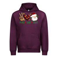Mauve Wine peace love Santa Urban Hoodie - AdoDesignShop