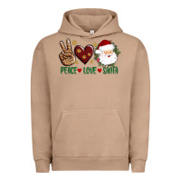 Pigment Burro peace love Santa Urban Hoodie - AdoDesignShop