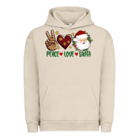 Pigment French Oak peace love Santa Urban Hoodie - AdoDesignShop