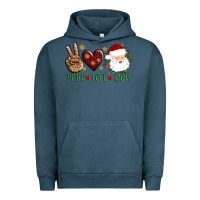 Pigment Midnight Navy peace love Santa Urban Hoodie - AdoDesignShop