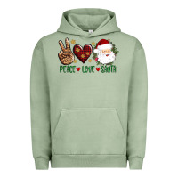 Pigment Oil Green peace love Santa Urban Hoodie - AdoDesignShop