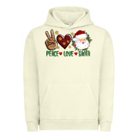 Pigment Pistachio peace love Santa Urban Hoodie - AdoDesignShop