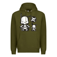 Army Green pochacco skeleton halloween shirt Premium Hoodie - longCreatives