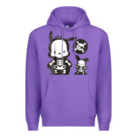 Purple pochacco skeleton halloween shirt Premium Hoodie - longCreatives