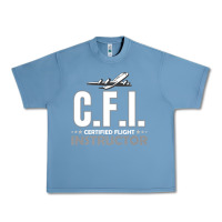 Pebble Blue CFI CFI Certified Flight Pilot Gift CFI Flying Instructor Urban Heavy Tee - longCreatives