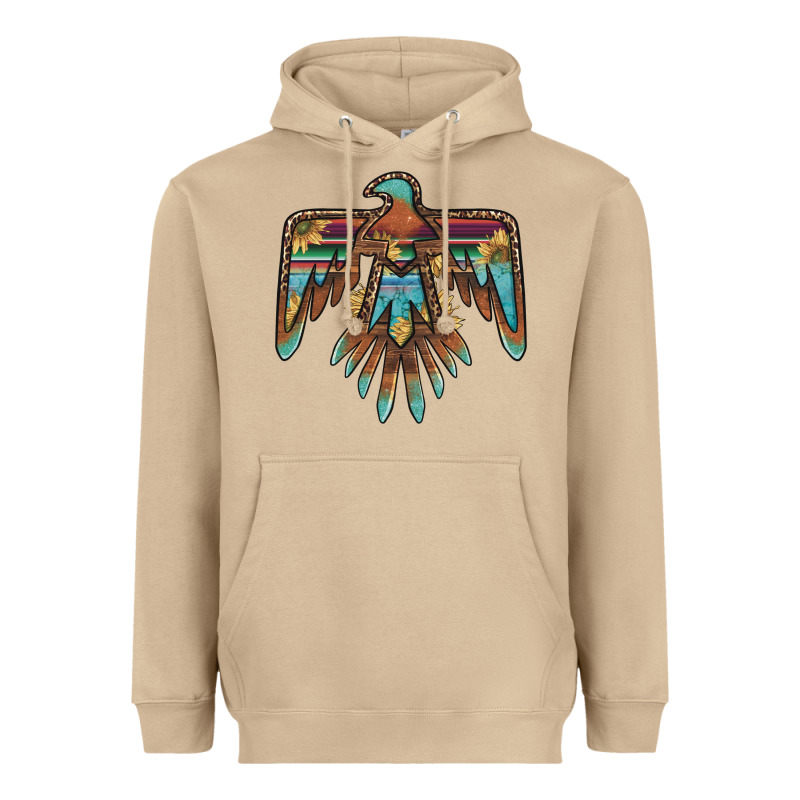 Thunderbird With Sunflowers Heavyweight Hoodie by BarkalooDesign | Teevron