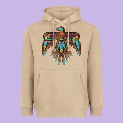 Thunderbird With Sunflowers Heavyweight Hoodie Designed By Barkaloodesign