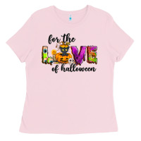 Bubblegum Pink For the love of Halloween Ladies Tee - NancyCooperArtShop