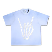 Grape Ice Rock Hand Sign Skeleton Rock N Roll Halloween Faux Pocket Urban Heavy Tee - longCreatives