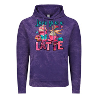 Cloud Purple love you a latte Vintage Hoodie - OliviaCreatesArt