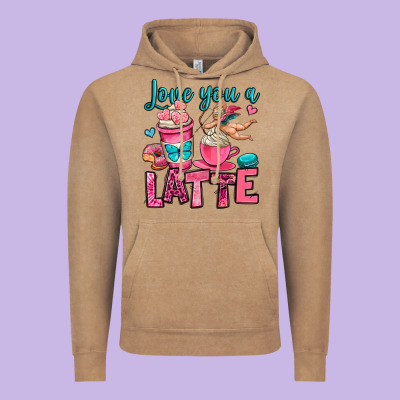 Love You A Latte Vintage Hoodie Designed By Oliviacreatesart