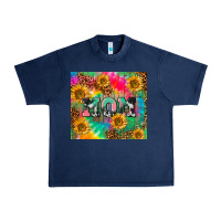 Navy Mom rainbow sunflower Urban Heavy Tee - CowGirlArtShop