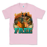 Bubblegum Pink Land of the free 4th of july Classic Tee - HowdyJamesFarm