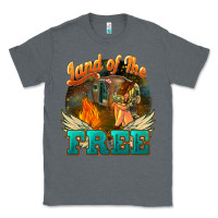 Charcoal Heather Land of the free 4th of july Classic Tee - HowdyJamesFarm