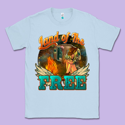 Land Of The Free 4th Of July Classic Tee Designed By Howdyjamesfarm