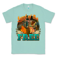 Seafoam Land of the free 4th of july Classic Tee - HowdyJamesFarm