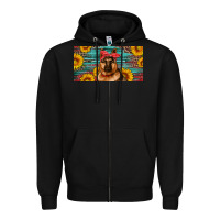 Black german shepherd with sunflowers license plate Zipper Hoodie - Artiststas