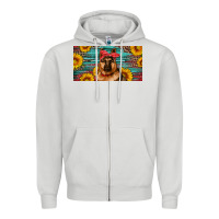 Dove Grey german shepherd with sunflowers license plate Zipper Hoodie - Artiststas