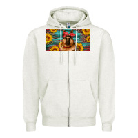 Oatmeal Heather german shepherd with sunflowers license plate Zipper Hoodie - Artiststas