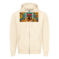 Sandshell german shepherd with sunflowers license plate Zipper Hoodie - Artiststas