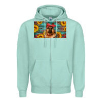 Seafoam german shepherd with sunflowers license plate Zipper Hoodie - Artiststas