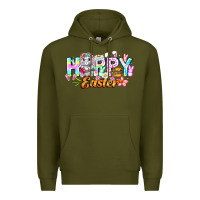 Army Green Happy Easter Premium Hoodie - CowhideDigitalArt