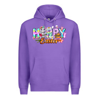 Purple Happy Easter Premium Hoodie - CowhideDigitalArt