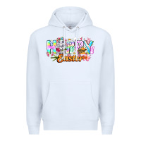 White Happy Easter Premium Hoodie - CowhideDigitalArt