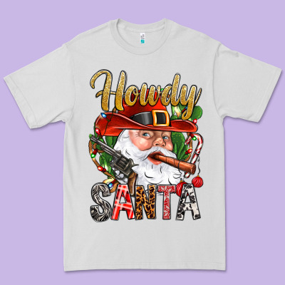 Howdy Santa Premium Tee Designed By Nancycooperartshop