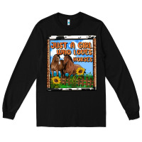 Black western just a girl who loves horses Long Sleeve Tee - OliviaCreatesArt