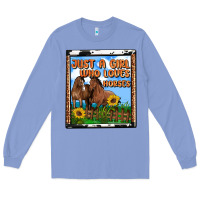 Colony Blue western just a girl who loves horses Long Sleeve Tee - OliviaCreatesArt