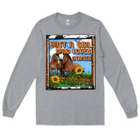 Heather Grey western just a girl who loves horses Long Sleeve Tee - OliviaCreatesArt