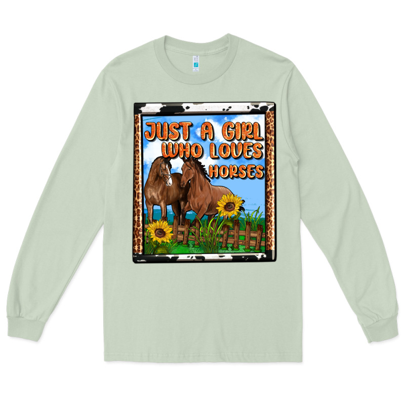 Western Just A Girl Who Loves Horses Long Sleeve Tee by OliviaCreatesArt | Teevron
