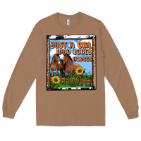 Toasted Coconut western just a girl who loves horses Long Sleeve Tee - OliviaCreatesArt