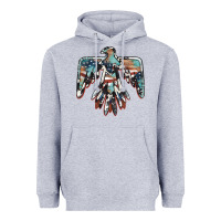 Heather Grey American flag thunderbird Heavyweight Hoodie - BarkalooDesign