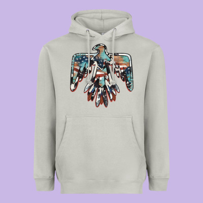 American Flag Thunderbird Heavyweight Hoodie Designed By Barkaloodesign