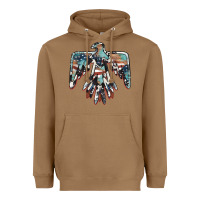 Toasted Coconut American flag thunderbird Heavyweight Hoodie - BarkalooDesign