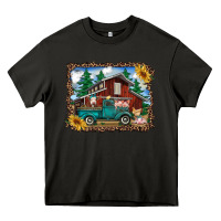 Asphalt western barn with farm animals Heavy Core Tee - RanaPortraitStore