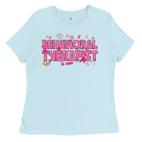 Baby Blue Breast Cancer behavioral therapist Ladies Tee - texasbilliewilder