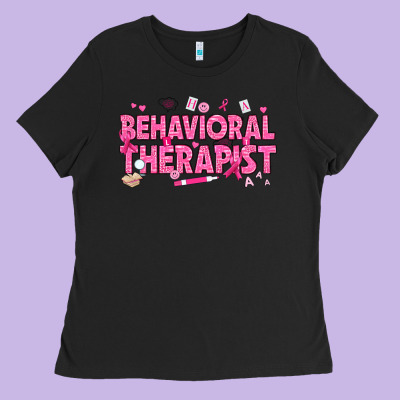 Breast Cancer Behavioral Therapist Ladies Tee Designed By Texasbilliewilder