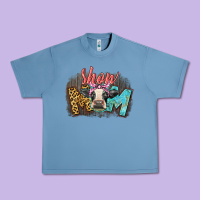 Show Mom Cow Urban Heavy Tee Designed By Cowgirlartshop
