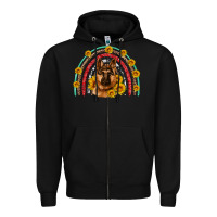 Black german shepherd rainbow Zipper Hoodie - Artiststas