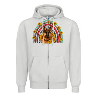 Dove Grey german shepherd rainbow Zipper Hoodie - Artiststas