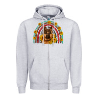Heather Grey german shepherd rainbow Zipper Hoodie - Artiststas
