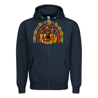 Navy german shepherd rainbow Zipper Hoodie - Artiststas