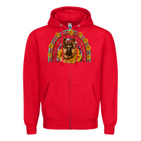 Red german shepherd rainbow Zipper Hoodie - Artiststas