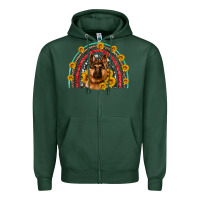 Sports Green german shepherd rainbow Zipper Hoodie - Artiststas