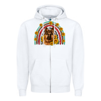White german shepherd rainbow Zipper Hoodie - Artiststas