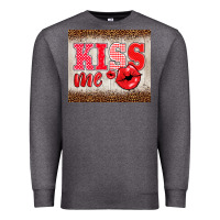 Charcoal Heather valentine's day kiss me Premium Sweatshirt - BarkalooDesign