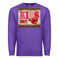 Purple valentine's day kiss me Premium Sweatshirt - BarkalooDesign